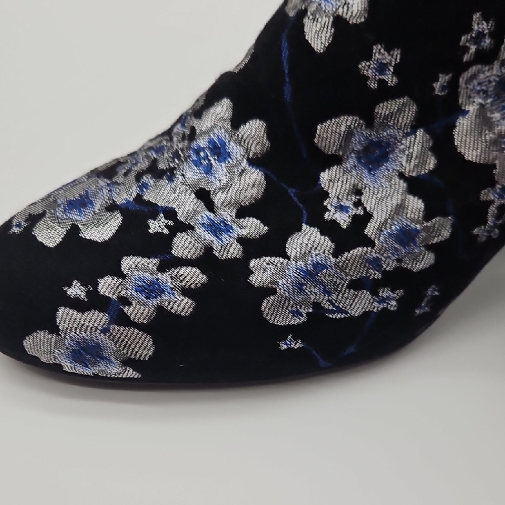SO Floral Embroidered Ankle Boots - Black and Blue - Picture 4 of 14